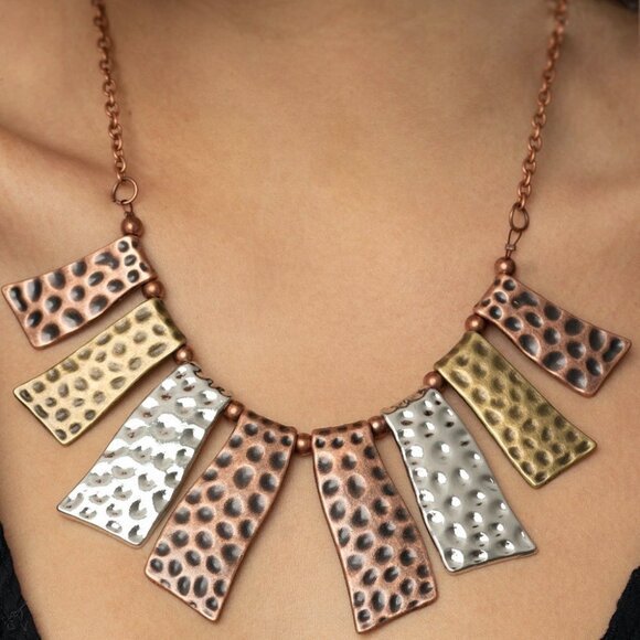 Gorgeous Copper & Sliver Boho Fashion Necklace Set - Picture 3 of 5